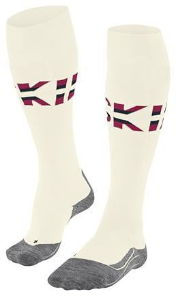 FALKE Sk4 Advanced W Kh Lana Filo Funzionale Caldi Sottili, Calzini da sci Donna, Bianco Off-White 2040 Stripe, 35-36