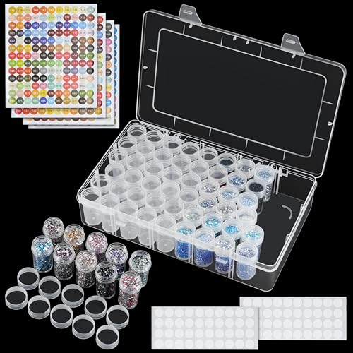Winter Shore Aufbewahrungsbox Diamond Painting - Diamond Painting Koffer 60 Behälter für Bastelbedarf - Diamond Painting Zubehör Boxen - Aufbewahrungsbox Kleinteile & Diamond Painting Aufbewahrung