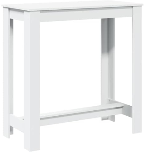 vidaXL Mesa Alta de Bar Madera ingeniería Blanca 102x50x103,5 cm, Mesa de Bar, mesita de Bar, Mesa Alta de Cocina, mesas de Bar, Mesa de Pub