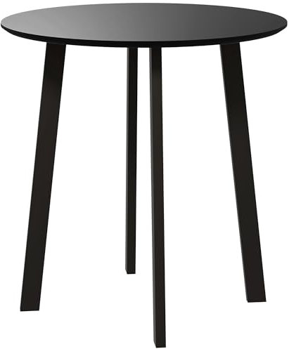 HOMCOM Esstisch 72 x 72 cm Runder Küchentisch für 2 Personen moderner Esszimmertisch mit abgeschrägten Beinen, Tisch für Küche, Esszimmer und Wohnzimmer Schwarz