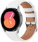 Amzpas Armband für Garmin Vivoactive 5/3 Armband Damen Herren,20mm Leder Sport Ersatzarmband für Garmin Vivomove 3/HR/Luxe/Style/Forerunner 245/645/55(Weiß)