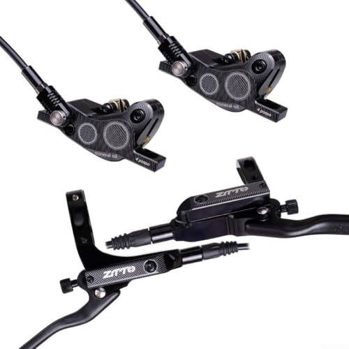 Set di Freni a Disco Idraulici a Quattro Pistoni Leggeri, Freni Idraulici per Bicicletta, 1 Paio, 4 Colori, 4 spinte, per Mountain Bike, Lunga Durata (Nero)