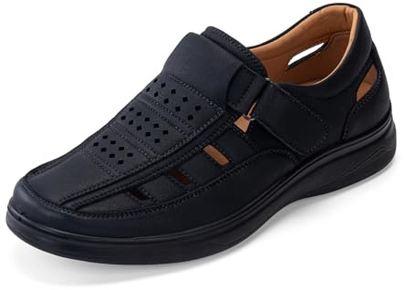JOMIX Scarpe Casual da Uomo Traspiranti e Confortevoli Ortopediche Regolabili per Alleviare i Piedi Gonfi e Doloranti MOX250543-1 (Nero,41)