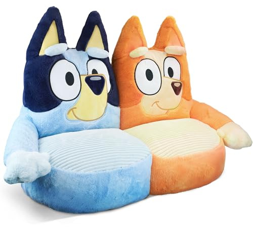Bluey & Bingo Kids Plush Sofa Chair – 70cm Soft Toddler Seat for Boys & Girls – Large Comfy Character Style Chair for Playroom, Bedroom & Living Room – Lightweight & Cosy