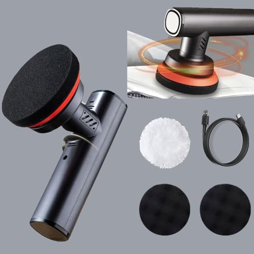 Kit lucidatrice portatile per auto, 30 W, ceretta wireless con 3 accessori, 3 impostazioni di velocità per dettagli auto, rimozione graffi e lucidatura