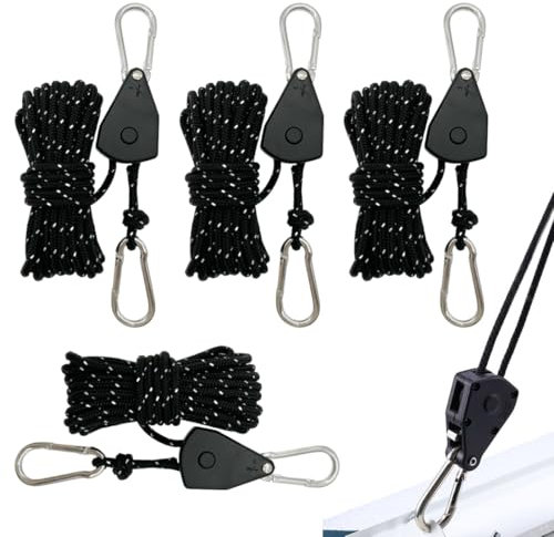 WUSJCOF 4 Stück Abspannseile Reflektierend mit Seilspanner 4m 4mm Zeltspanner Zeltschnur Ratsche für Camping Zelt Sonnensegel Outdoor