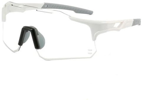 XFSRG Lunette Cycliste Homme avec UV400 et Étui à Lunettes Design Moderne et Protection pour Cyclisme et Running (Blanc)