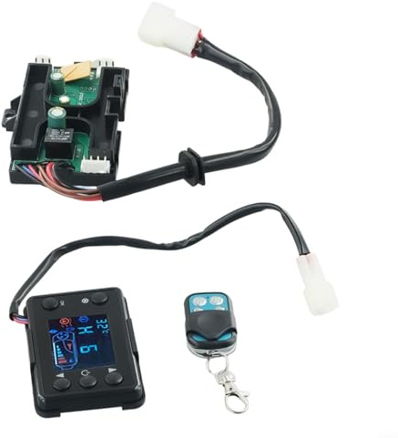 Mando a distancia de calentador de estacionamiento diésel con interruptor de monitor LCD y placa base, 12 V 24 V, compatible con sistemas de calefacción diésel de 3 KW, 5 KW y 8 KW (12 V)
