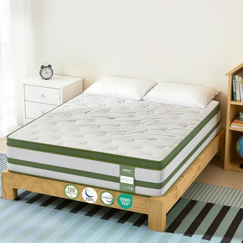 Grbsy Colchón 150X190cm, 25cm Altura, Muelles Ensacados 7 Zonas, Espuma Viscoelástica, Firmeza Media-Alta, Soporte Ergonómico, Independencia de Movimiento, Certificado Oeko-Tex y CertiPUR-US