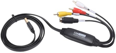 Decumeby Convertitore da VHS a Digitale Scheda di Cattura Video 1080P Convertitore da AV a USB per Dispositivo USB 2.0 Converti VCR in Adattatore Digitale per la Registrazione