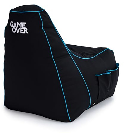 Game Over Lich Blade Video Gaming Bean Bag Chair | Indoor Living Room | Side Pockets for Controllers | Headset Holder | Ergonomic Design for the Dedicated Gamer