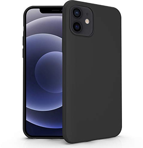 N NEWTOP Cover Compatibile per Apple iPhone 12-12 PRO, Custodia TPU Soft Gel Silicone Ultra Slim Sottile Flessibile Case Posteriore Protettiva (Nera)