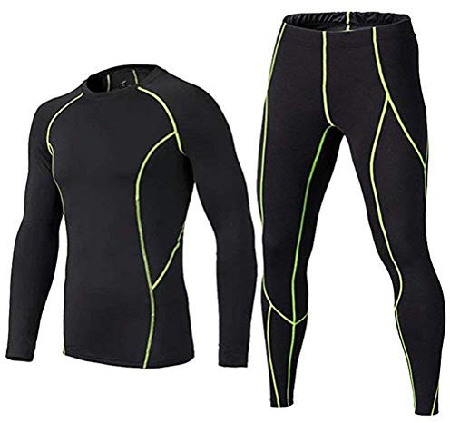 BUYKUD Kinder Sportunterwäsche Langarm Fußball Trainingsanzüge Skiunterwäsche Funktionsunterwäsche Set