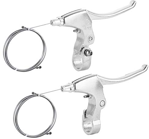 ShenZhenShiShiLiLanTianKeJi CNC-Bremshebel, 1 Paar Fahrradbremshebel, Bremsgriff für Mountainbike/MTB, Silber