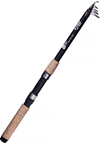 Zite Fishing Teleskop-Rute 2,40 | Teleskopangelrute Forelle Barsch | Angelrute mit Korkgriff | Mit Stofftasche | Ideal für Kinder und Einsteiger