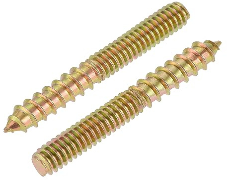 uxcell 1/4-20x2 Hanger Bolts Double Head Dowel Screw for Wood Furniture 20pcs