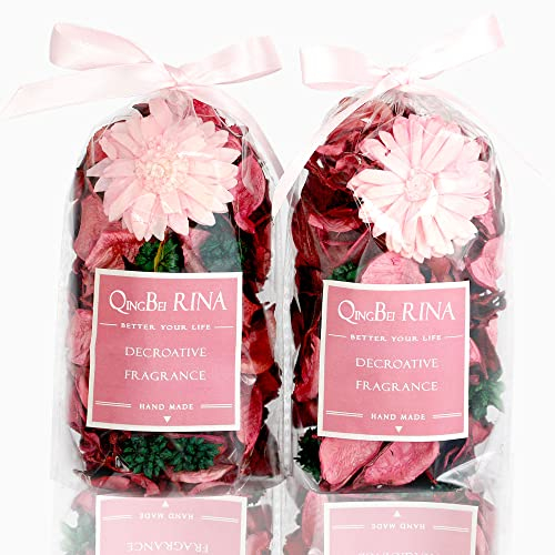 Qingbei Rina Rosa Potpourri Duft, Rosen Potpourri Deko, Floral Pot pourri Blume D'ekorative Vase Füller, Home Frangrance Sachets 90g