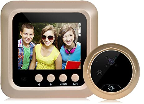 Splenssy Spioncino digitale per porta, Spia per porta Telecamera di sicurezza Campanello intelligente Schermo LCD da 2,4 Visione notturna Cattura foto Telecamera digitale per monitor porta