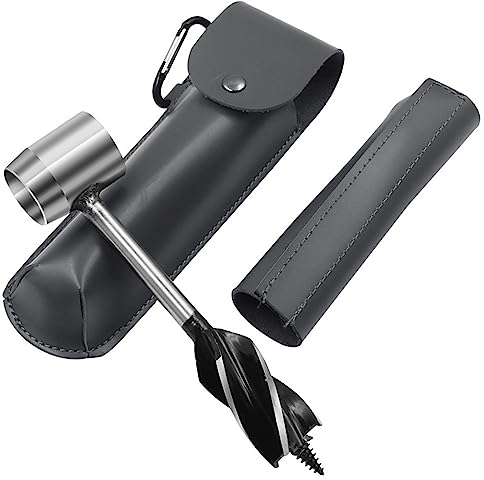 Ysister Herramienta De Supervivencia Manual Con Taladro De Mano Y Estuche De Cuero - Broca De Barrena De Carpintería Para Acampar Al Aire Libre