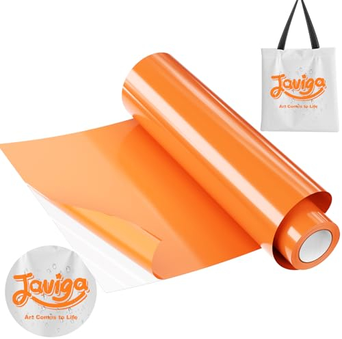 JAVIGA Plotterfolie Textil-30,5cm x 3m Orange Flexfolie Plotterfolie Vinyl für PlotterMaschine, Bügelfolie für Textilien, DIY T-Shirts & Stoffe, Plotter Zubehör Textilfolie Plotter Eine Rolle