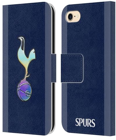 Head Case Designs Officially Licensed Tottenham Hotspur F.C. Dark Blue and Purple 2023/24 Badge Leather Book Wallet Case Cover Compatible With Apple iPhone 7/8 / SE 2020 & 2022