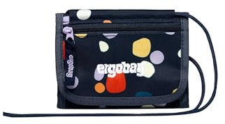 ergobag Brustbeutel Kleingeldfach, mit Sichtfenster, Geldbeutel für Kinder, zum Umhängen, mit Klettverschluss Bärnsteinhöhle - Dunkelblau