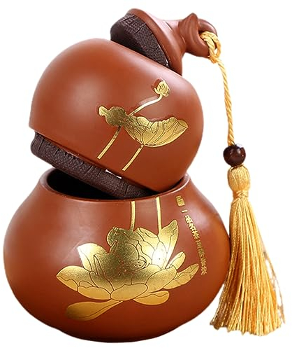 PRETYZOOM Contenitore Per Tè in Ceramica a Forma Di Gourd Barattolo Ermetico Per Foglie Di Tè Contenitore in Ceramica Per Conservazione Alimenti Secchi