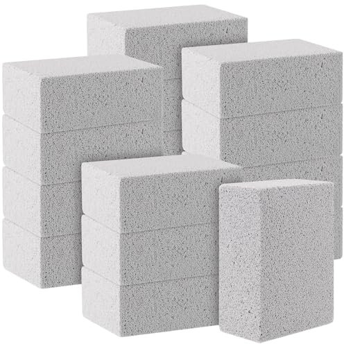 SHEUTSAN Confezione da 16 mattoncini grigi per griglia, blocco per la pulizia della pietra della griglia, riutilizzabile per barbecue, detergente per pietra pomice per ristorante, cucina, pulizia