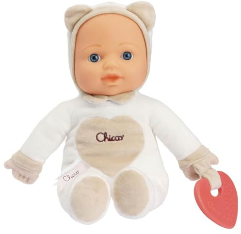 Chicco Gioco La Mia Prima Bambola, Bambola Bambina con morbido cuore Massaggiagengive per la Dentizione, Soffice e Leggera, Lavabile in Lavatrice, Giochi Bambini 0 Mesi +, Idea Regalo Neonato, Neutro