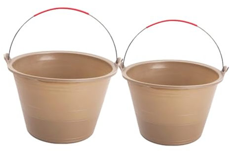 Housoutil 2 Pièces Seau à Boue épaissi seaux industriels Godet de Chantier x à vadrouille de Construction Polyvalent de béton à Ciment x mélangeurs Plastique Grey