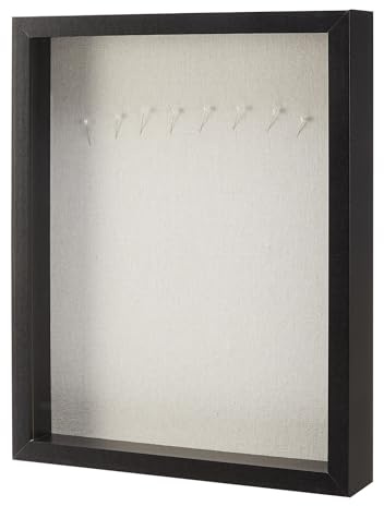 Amazon Basics - Cornice Rettangolare in Legno Stile Shadow Box/per Foto, 28cm x 35,5cm, Nero