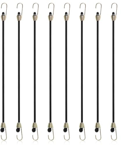 YQQYG 8 Stück Expander mit Haken, 25 cm Spanngummi mit Haken, Elastische Vielzweck Gummi Spannseile, Gummispanner mit Haken für Gepäck, Dachträger, Camping
