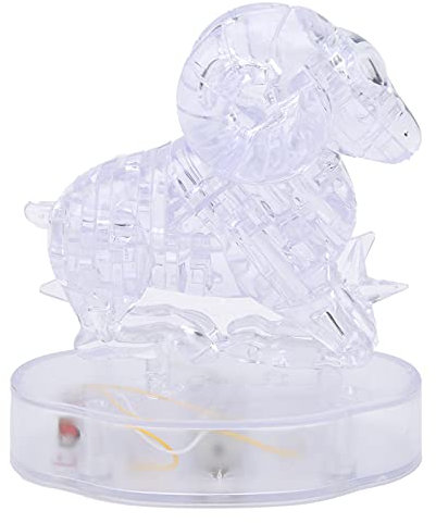 3D Puzzle, DIY Constellations Crystal Three Dimensional Puzzle, Twelve S e Blocks Glow 3-D Puzzles Jigsaw with LED Light Decoration Toy Set (Aries)