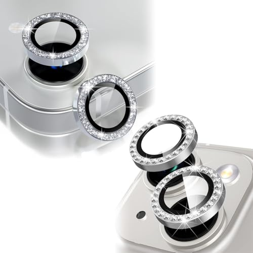 DOKRIN Protecteurs d'objectif pour téléphone portable,4 films de protection d'objectif universels argentés pour iPhone 13/13mini