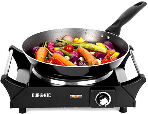 Duronic (Renewed) HP1BK Stainless Steel Single Portable Cooker | Table Top | Cooktop | Hot Plate | Boiling Hob with Handles