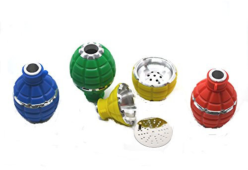 Cazoleta de aluminio forrado de goma, con rejilla para sustituir al papel de aluminio y cubre viento del mismo color, todo en forma muy original y universal para todas las cachimbas. (Amarillo)