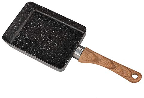 Lazmin Sartén antiadherente japonesa, Sartén cuadrada portátil de aluminio Huevo escalfado Cocina pequeña