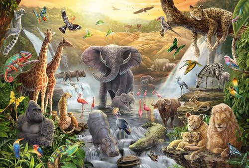 Schmidt Spiele 56454 Animaux en Afrique, 60 pièces Puzzle pour Enfants, Coloré