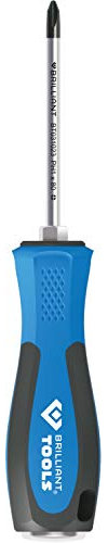 BRILLIANT TOOLS BT031023 Destornillador de estrella con tapa protectora de impactos, PH1 x 80 mm [Powered by KS TOOLS]