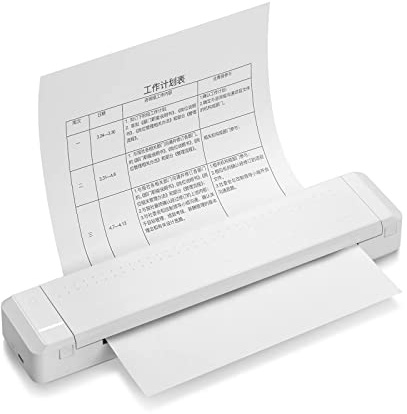 Portable Wireless Letter Printer for Travel, Bluetooth Thermal Inkless Small Printer, Support A4 Paper, Work with Laptop tablet (white)