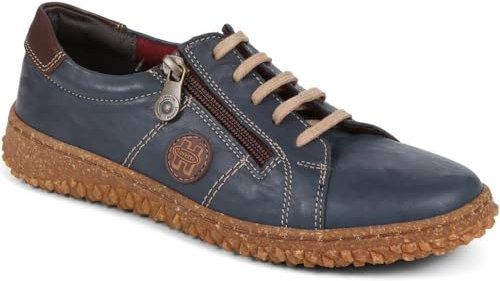 Loretta Leather Trainers - Navy Size 6