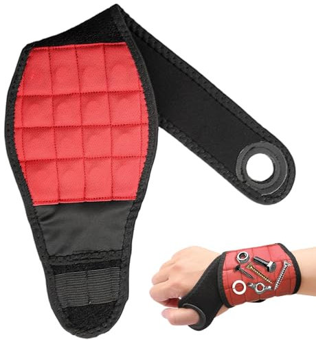 Magnetisches Armband-Werkzeug, verstellbare Daumenschlaufe, verstellbarer Schraubenhalter, Handgelenkstütze, Gadget, Elektriker-Handgelenkband, einfach zu bedienen, tragbar für Väter und Freunde