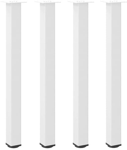 vidaXL Patas para Mesa de Bar (4 Unidades), Color Blanco, 100-102 cm, Acero