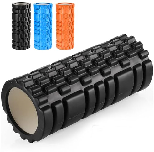 Foam Roller for Gym Equipment - Lightweight Black Foam Rollers for Muscles and Back Massagers for Pain Relief - Premium Quality Massage Tool by Zuvo