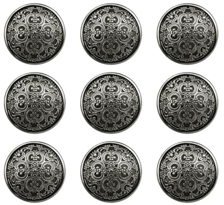 12 st 25 mm ihåliga metallknappar vintage knappar metall blazer knapp rund formad metallknapp retro metallknapp metall blazer-knapp för blazer, kostymer, rock, uniform, jacka (svart)