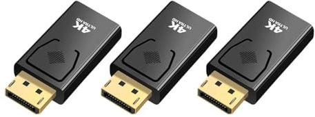 Nicear 3 Piezas Adaptador Displayport A HDMI 4K Adaptador Macho DisplayPort A Hembra HDMI Chapado En Oro Para Portátil PC Escritorio Proyector Monitor HDTV