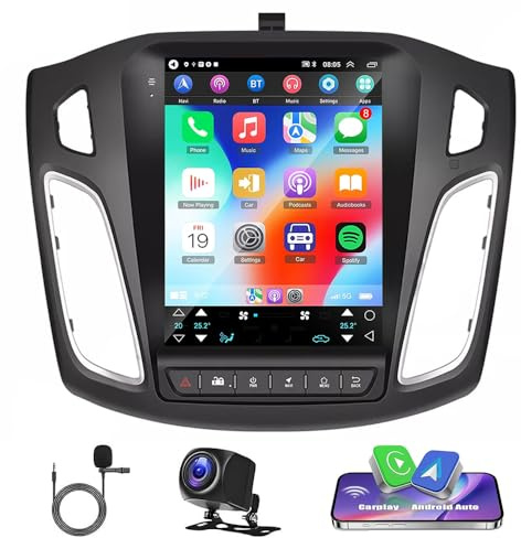 4G+64GB Android 13 Car Stereo for Ford Focus 2012-2018 Double Din 9.7 Inch HD Touch Screen Car Radio with Wireless Carplay Android Auto Bluetooth GPS WiFi SWC FM/RDS Reversing Camera