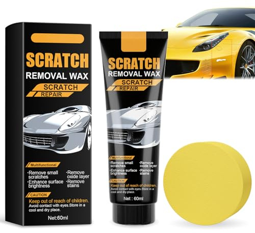 Car Scratch Remover & Polishing Wax Kit - Quick Swirl Mark Repair with UV Protection, Includes Sponge Applicator, Suitable for All Car Paints
