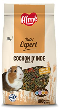 Aimé marsvin komplett mat, NUTRI'BALANCE EXPERT Premium varierad måltid, C-vitamin och optimal matsmältning, 800G