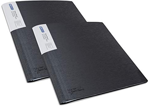 Rapesco 1644 Presentation Folder with Antibacterial Protection, 40 Pockets, A4, Black, Pack of 2